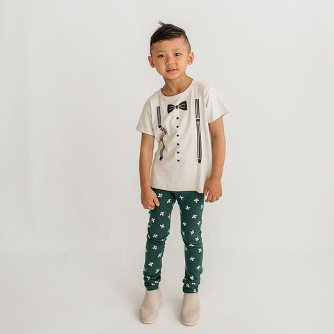 Baby/Kid's Bamboo/Cotton 'Dressy Shirt' T-Shirt | Ash | Slim Fit