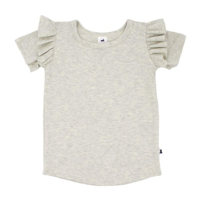 Baby/Kid’s Ruffle-Sleeve T-Shirt | Ash Kid’s T-Shirt Little And Lively Canada Little & Lively Made In Canada Clothing Bamboo Clothing