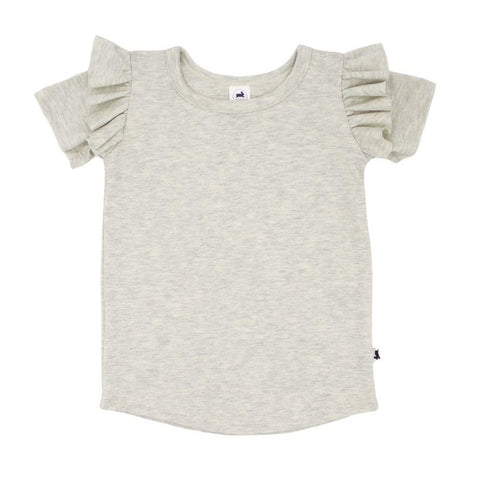 Baby/Kid’s Ruffle-Sleeve T-Shirt | Ash Kid’s T-Shirt Little And Lively Canada Little & Lively Made In Canada Clothing Bamboo Clothing