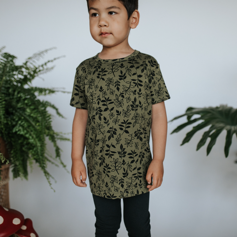Baby/kid’s All-over Print Slim-fit T-shirt | Fern Kid’s Bamboo/cotton 7