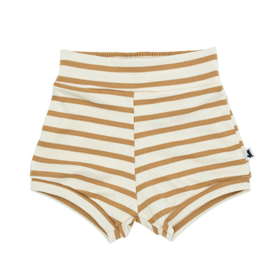 Baby/kid’s High Waisted Shorties | Honey Stripe Kid’s Shorts Bamboo/cotton 1