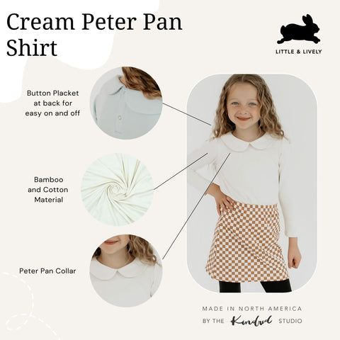 Baby/kid’s Long Sleeve Peter Pan Shirt | Cream Kid’s Henley Bamboo/cotton 11
