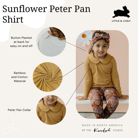 Baby/kid’s Long Sleeve Peter Pan Shirt | Sunflower Kid’s Henley Bamboo/cotton 9