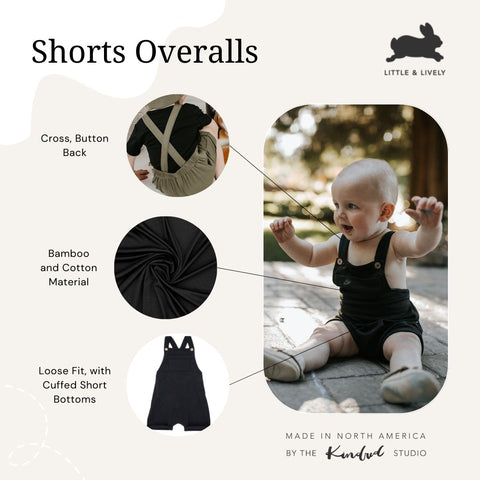 Baby/kid’s Short Overalls | Black Kid’s Overalls Bamboo/cotton 3