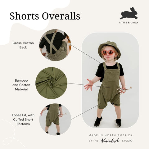 Baby/kid’s Short Overalls | Olive Kid’s Overalls Bamboo/cotton 6
