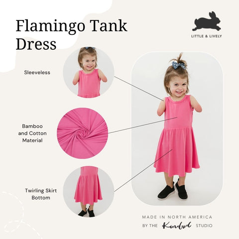 Baby/kid’s Tank Dress | Flamingo Girl’s Bamboo/cotton 3