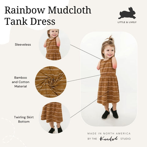 Baby/kid’s Tank Dress | Rainbow Mudcloth Girl’s Bamboo/cotton 5