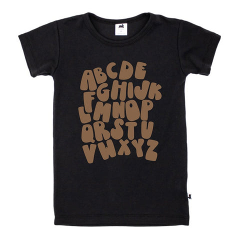 Baby/kid’s/youth ’abcs’ Slim-fit T-shirt | Black Kid’s Bamboo/cotton 1