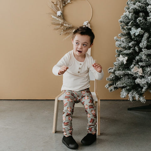 Baby/kid’s/youth Bamboo/cotton Leggings | Christmas Transport Leggings 4