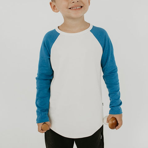 Baby/kid’s/youth Baseball Raglan Shirt | Cream & Classic Blue Kid’s T-shirt
