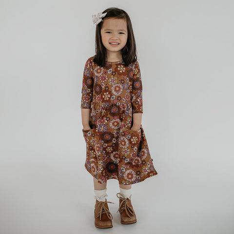 Baby/kid’s/youth Clementine Dress | Flower Power Girl’s Bamboo/cotton 2