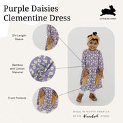 Baby/kid’s/youth Clementine Dress | Purple Daisies Girl’s Bamboo/cotton 13