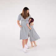Baby/kid’s/youth Daphne Dress | Navy Stripe Girl’s Bamboo/cotton 5
