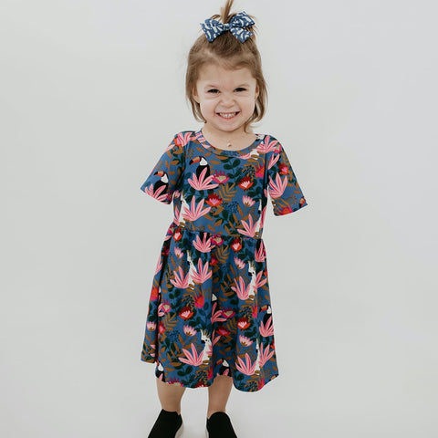 Baby/kid’s/youth Daphne Dress | Paradise Floral Girl’s Bamboo/cotton 2