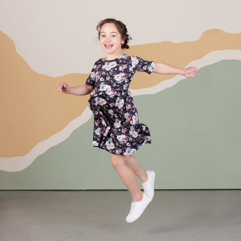 Baby/kid’s/youth Daphne Dress | Watercolour Floral Girl’s Bamboo/cotton 6