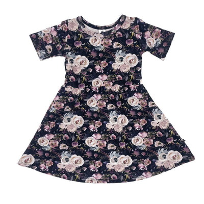 Baby/kid’s/youth Daphne Dress | Watercolour Floral Girl’s Bamboo/cotton 1