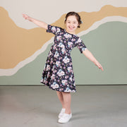 Baby/kid’s/youth Daphne Dress | Watercolour Floral Girl’s Bamboo/cotton 5