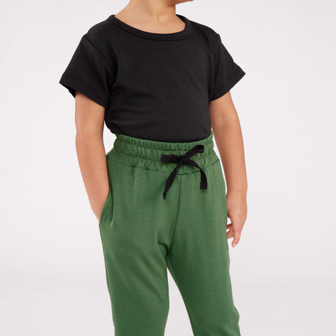 Baby/kid’s/youth Drawstring Joggers | Leaf Green Kid’s Joggers Bamboo/cotton 4