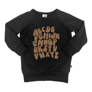Baby/kid’s/youth Fleece-lined ’abcs’ Pullover | Black Kid’s Bamboo/cotton 1