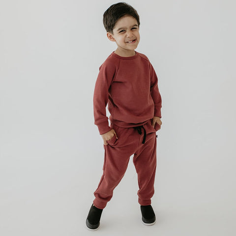 Baby/kid’s/youth Fleece-lined Pullover | Burgundy Kid’s Bamboo/cotton 3