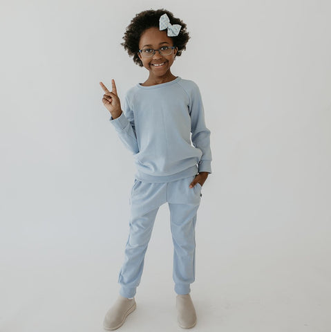 Baby/kid’s/youth Fleece-lined Pullover | Powder Blue Kid’s Bamboo/cotton 3