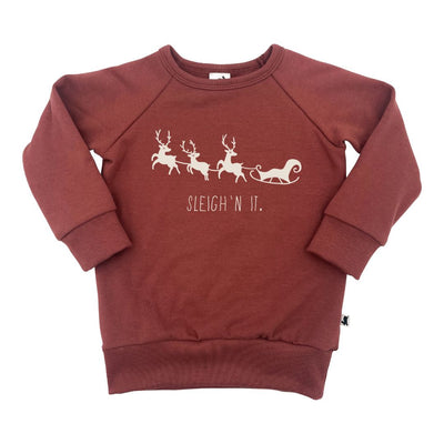 Baby/kid’s/youth Fleece-lined ’sleigh N’ It’ Pullover | Burgundy Kid’s