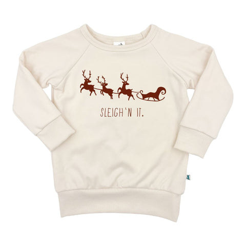 Baby/kid’s/youth Fleece-lined ’sleigh N’ It’ Pullover | Cream Kid’s