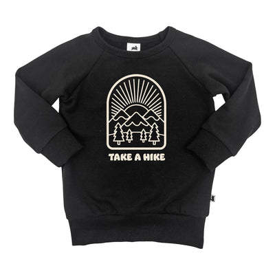 Baby/kid’s/youth Fleece-lined ’take a Hike’ Pullover | Black Kid’s Bamboo/cotton