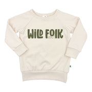 Baby/kid’s/youth Fleece-lined ’wild Folk’ Pullover | Cream Kid’s Bamboo/cotton 1