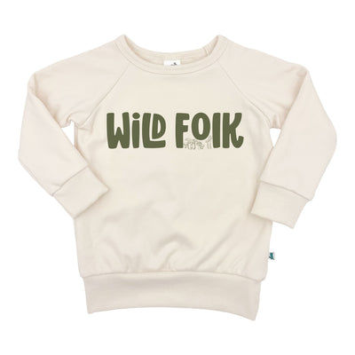 Baby/kid’s/youth Fleece-lined ’wild Folk’ Pullover | Cream Kid’s Bamboo/cotton 1
