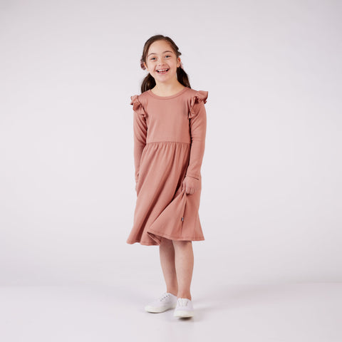 Baby/kids/youth Harper Dress | Terracotta Girl’s Bamboo/cotton 2