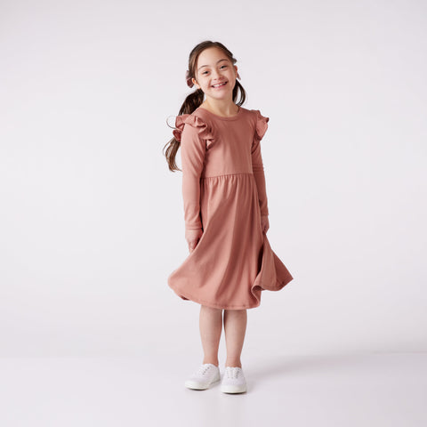 Baby/kids/youth Harper Dress | Terracotta Girl’s Bamboo/cotton 3