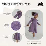 Baby/kids/youth Harper Dress | Violet Girl’s Bamboo/cotton 6