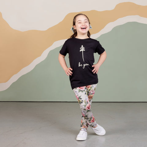 Baby/kid’s/youth Leggings | Antique Floral Leggings Bamboo/cotton 5