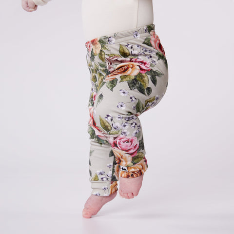 Baby/kid’s/youth Leggings | Antique Floral Leggings Bamboo/cotton 2
