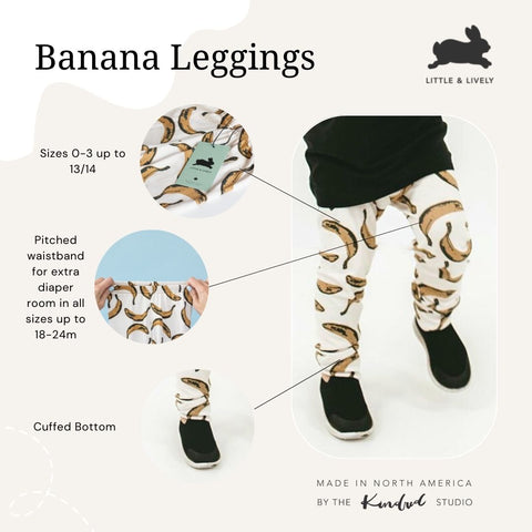 Baby/kid’s/youth Leggings | Bananas Leggings Bamboo/cotton 5