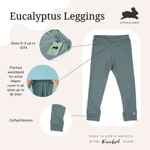 Baby/kid’s/youth Leggings | Eucalyptus Leggings Bamboo/cotton 5