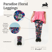 Baby/kid’s/youth Leggings | Paradise Floral Leggings Bamboo/cotton 3