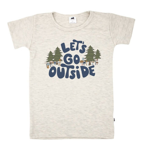 Baby/kid’s/youth ’let’s Go Outside’ Slim-fit T-shirt | Ash Kid’s Bamboo/cotton 1
