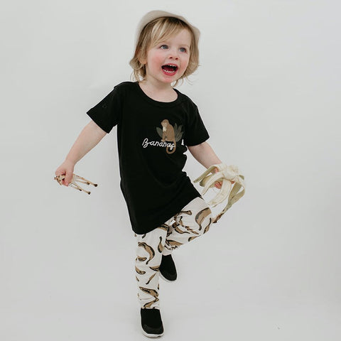 Baby/kid’s/youth ’monkey’ Slim-fit T-shirt | Black Kid’s Bamboo/cotton 4