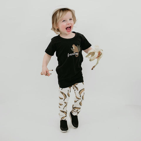 Baby/kid’s/youth ’monkey’ Slim-fit T-shirt | Black Kid’s Bamboo/cotton 3