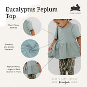 Baby/kid’s/youth Peplum Top | Eucalyptus Kid’s T-shirt Bamboo/cotton 6