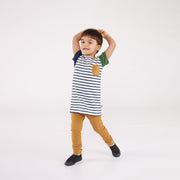 Baby/kid’s/youth Pocket Slim-fit T-shirt | Navy Stripe Kid’s Bamboo/cotton 3