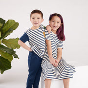 Baby/kid’s/youth Pocket Slim-fit T-shirt | Navy Stripe Kid’s Bamboo/cotton 6