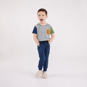Baby/kid’s/youth Pocket Slim-fit T-shirt | Navy Stripe Kid’s Bamboo/cotton 7