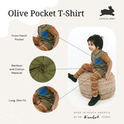 Baby/kid’s/youth Pocket Slim-fit T-shirt | Olive And Macaw Kid’s Bamboo/cotton 5