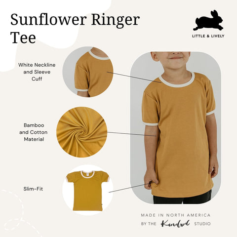 Baby/kid’s/youth Ringer Slim-fit T-shirt | Sunflower Kid’s Bamboo/cotton 5