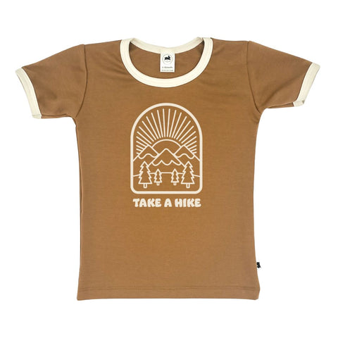 Baby/kid’s/youth ’take a Hike’ Ringer Slim-fit T-shirt | Caramel Kid’s