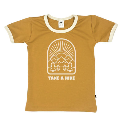 Baby/kid’s/youth ’take a Hike’ Ringer Slim-fit T-shirt | Sunflower Kid’s