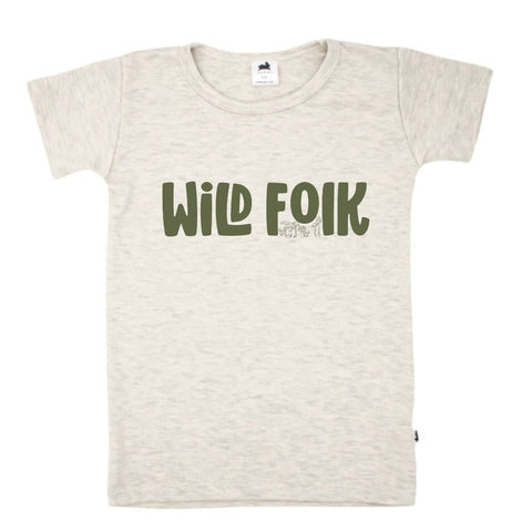 Baby/kid’s/youth ’wild Folk’ Slim-fit T-shirt | Ash Kid’s Bamboo/cotton 1